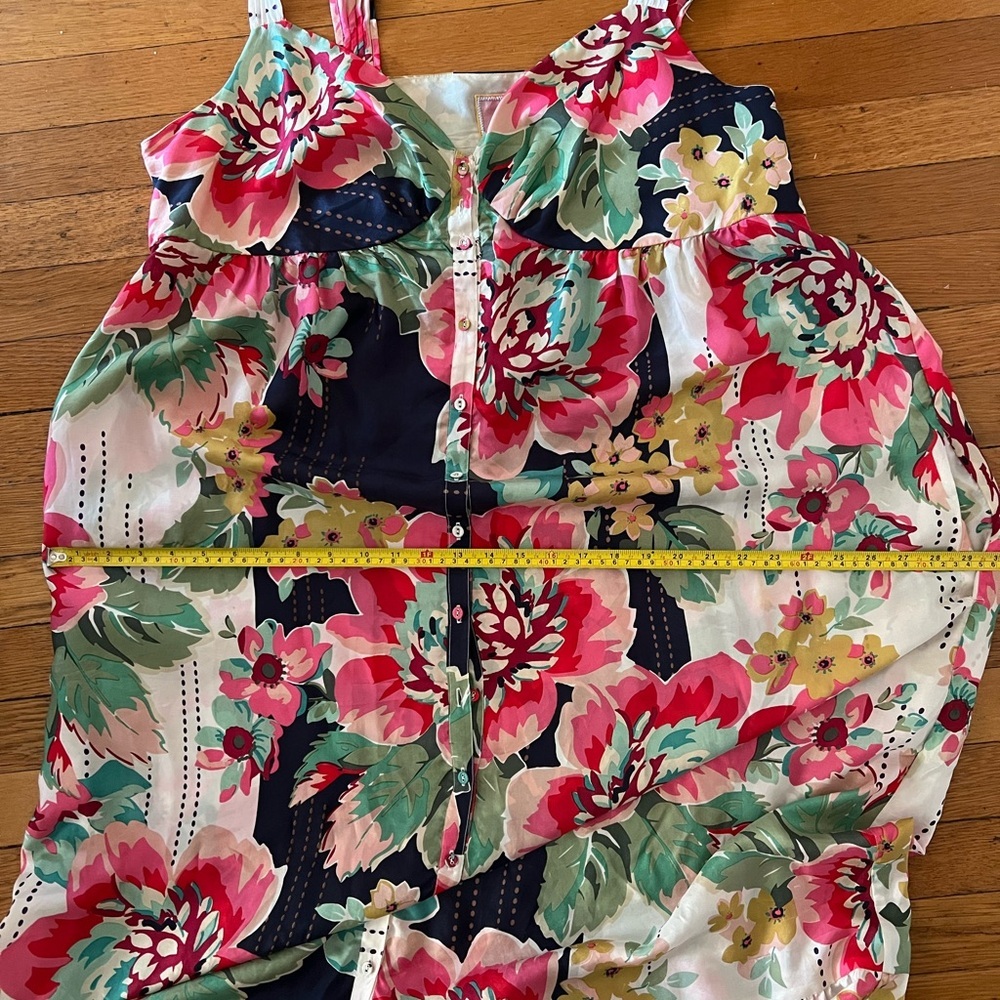 Johnny Was Maxi 100% silk maxi button up dress. SZ 2X Measurements in pictures. - Picture 6 of 7